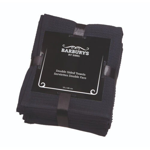 Barburys Gezichtsdoekje Katoen Zwart 50cmx80cm 6st - Afbeelding 1