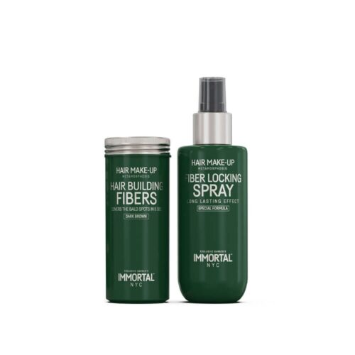Immortal NYC Hair Building Fibers 20g & Fibers Locking Spray 150ml 2 in 1 Set - Black - Afbeelding 1