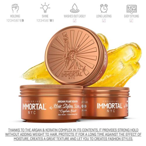 Immortal Nyc Hair Styling Wax Captain Black 150ml (new) - Afbeelding 4