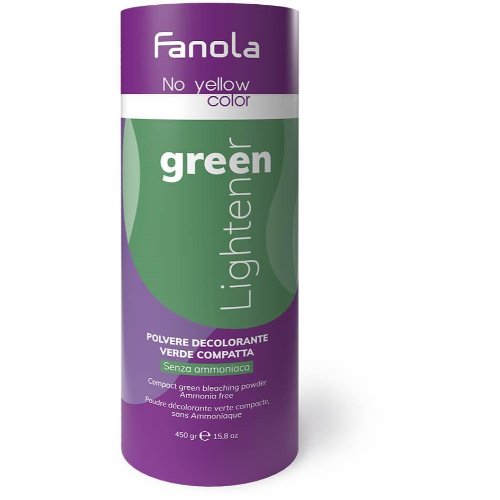fanola-no-yellow-color-green-lightener-450g Fanola No Yellow Color Green Lightener 450g - Afbeelding 1