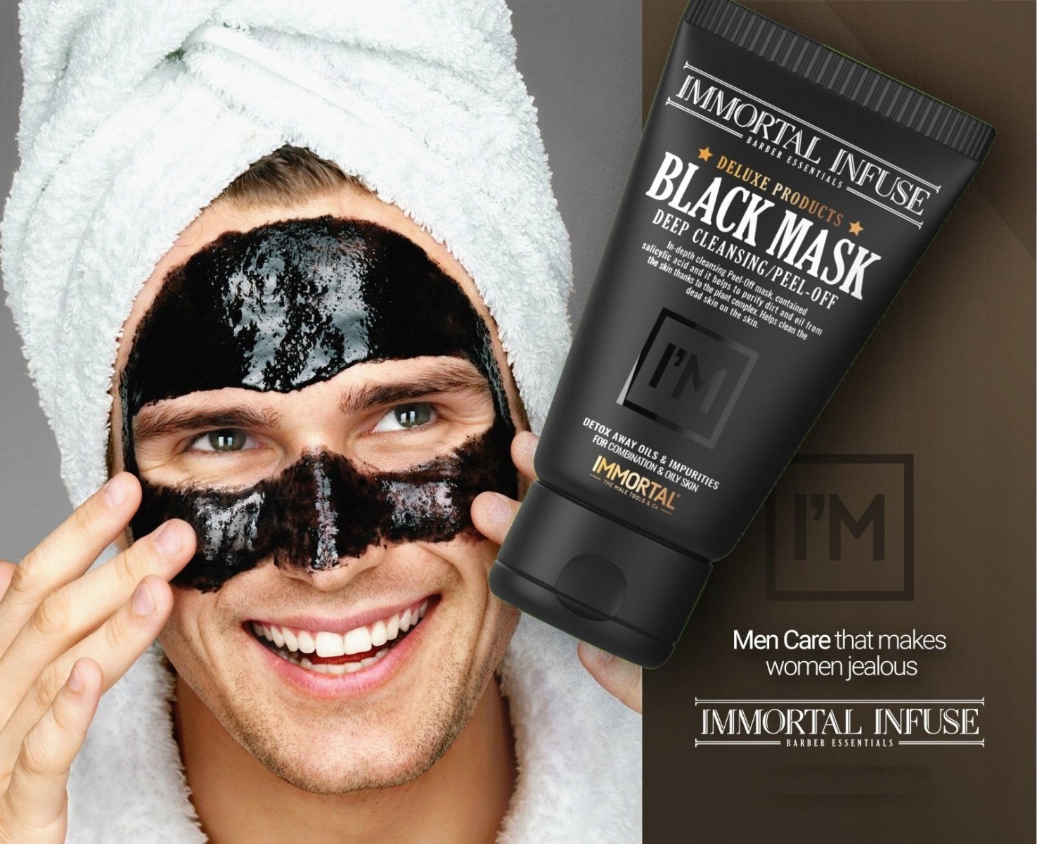 immortal-peel-off-black-maska-oczyszczajaca-150ml-postac-peel-off.jpeg Immortal Infuse Peel Off Black Mask 150ml - Afbeelding 1