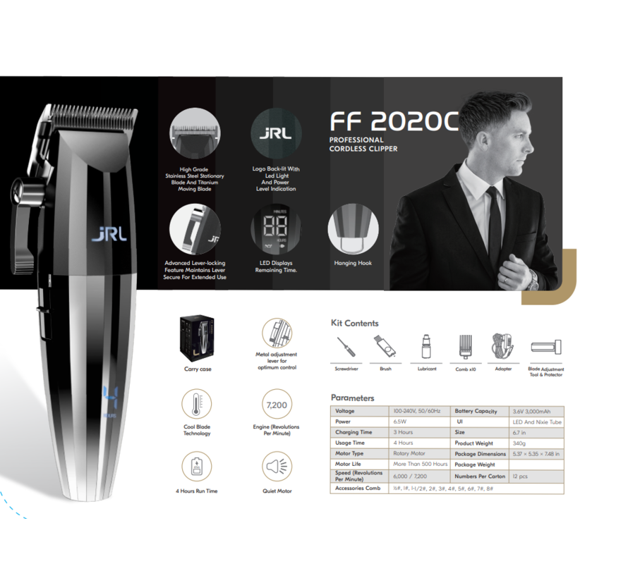 jrl-freshfade-2020c-clipper-4 JRL Freshfade 2020C Tondeuse - Afbeelding 6
