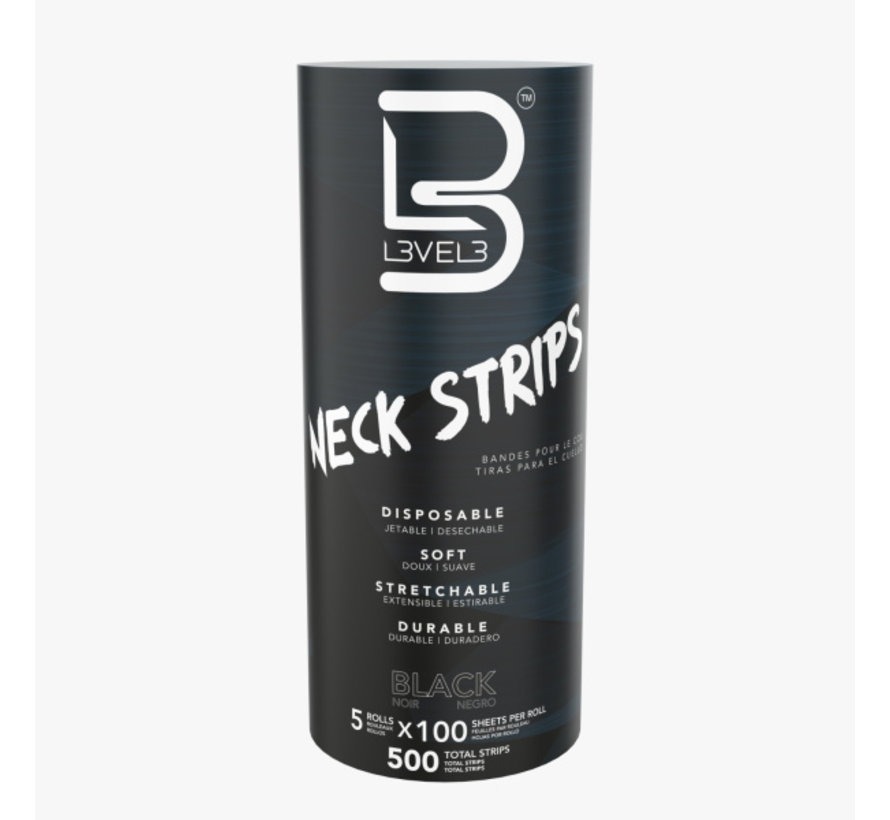 level3-neck-strips-black-staaf-5-rollen.jpg Shaving Neck Strips - Zwart - 5 rollen - Afbeelding 1